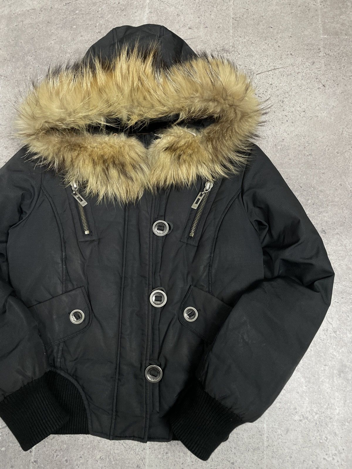 Le Grande Bleu (L.G.B.) Vintage Rick Owens Vibe Faux Fur Trim Girly Puffer Jacket y2 Size S / US 4 / IT 40 - 6 Thumbnail