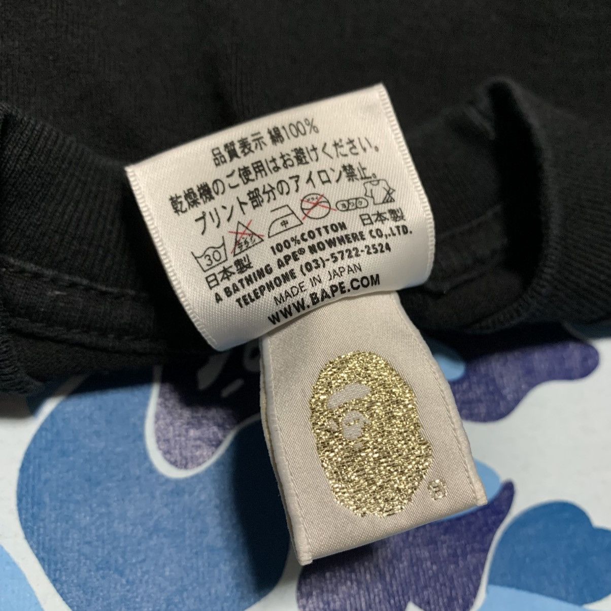 Bape Bape Small Blue ABC Camo Graphic Black Tee Bathing Ape 2010 Size US S / EU 44-46 / 1 - 6 Thumbnail