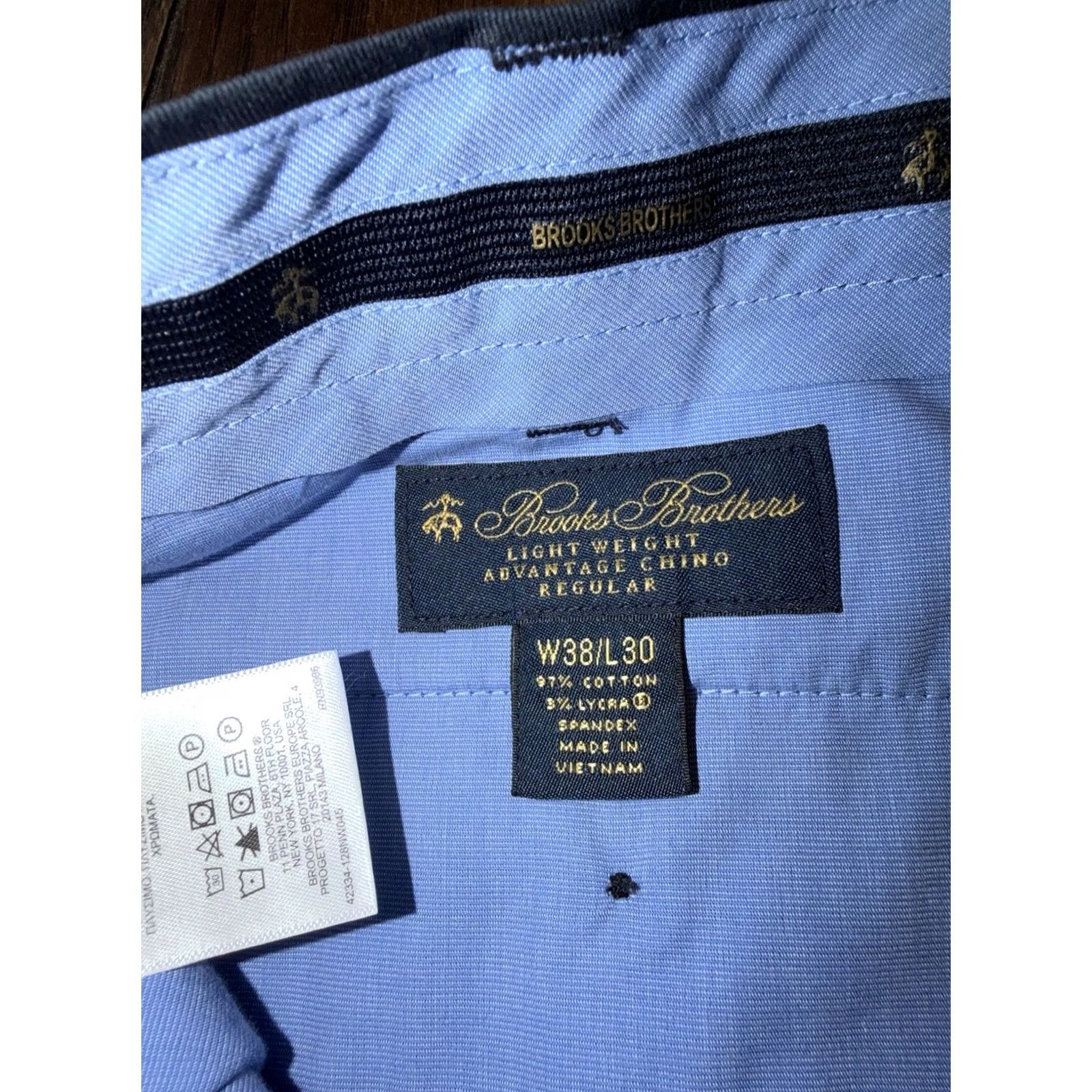 Brooks Brothers Brooks Brothers Pants Men’s 38x30 Blue Lightweight Advantage Chino Trousers Size US 38 / EU 54 - 5 Thumbnail