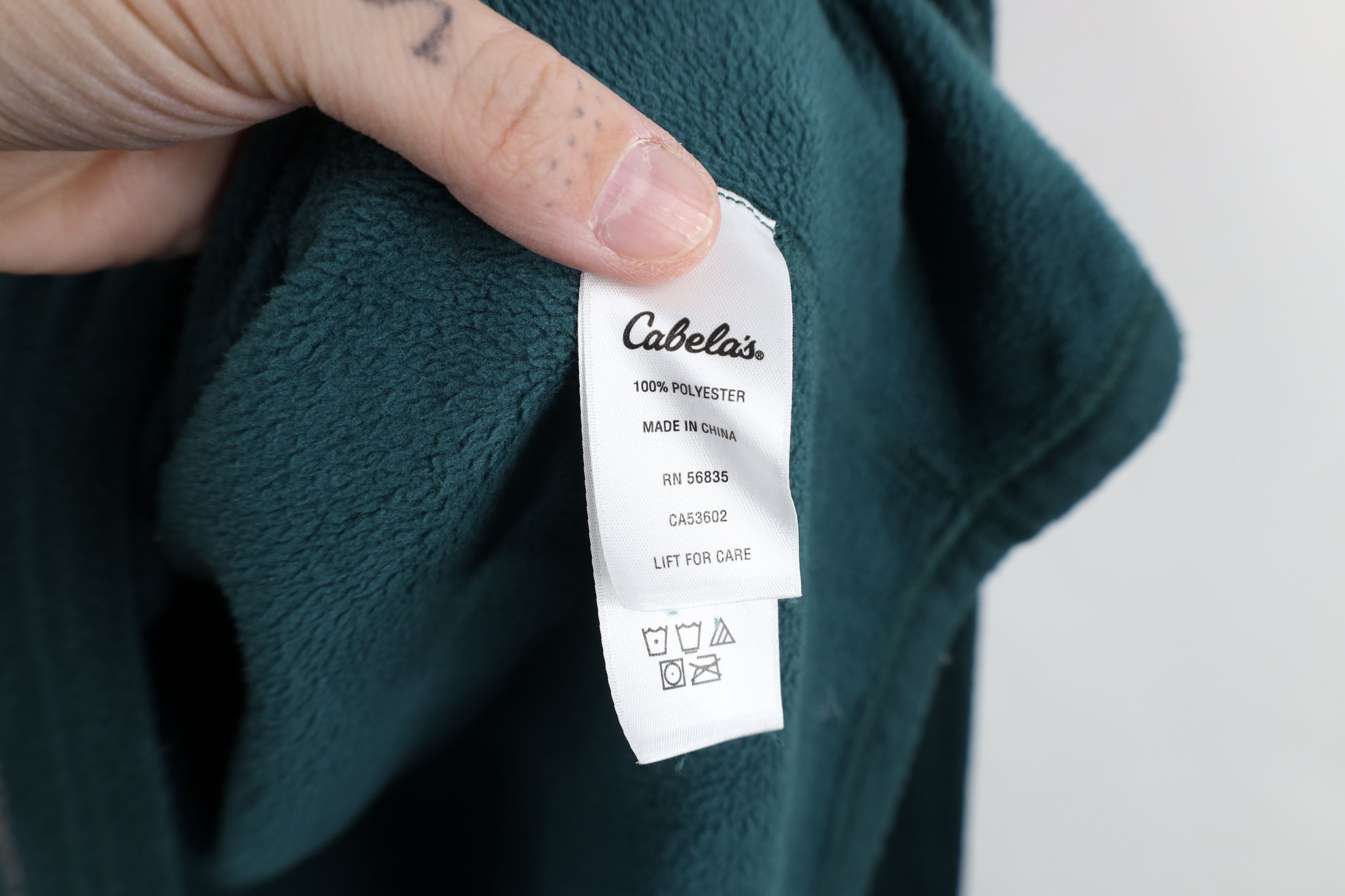 Cabelas Vintage Cabelas Faded Fleece Thermal Sweatshirt Green Size US M / EU 48-50 / 2 - 8 Thumbnail
