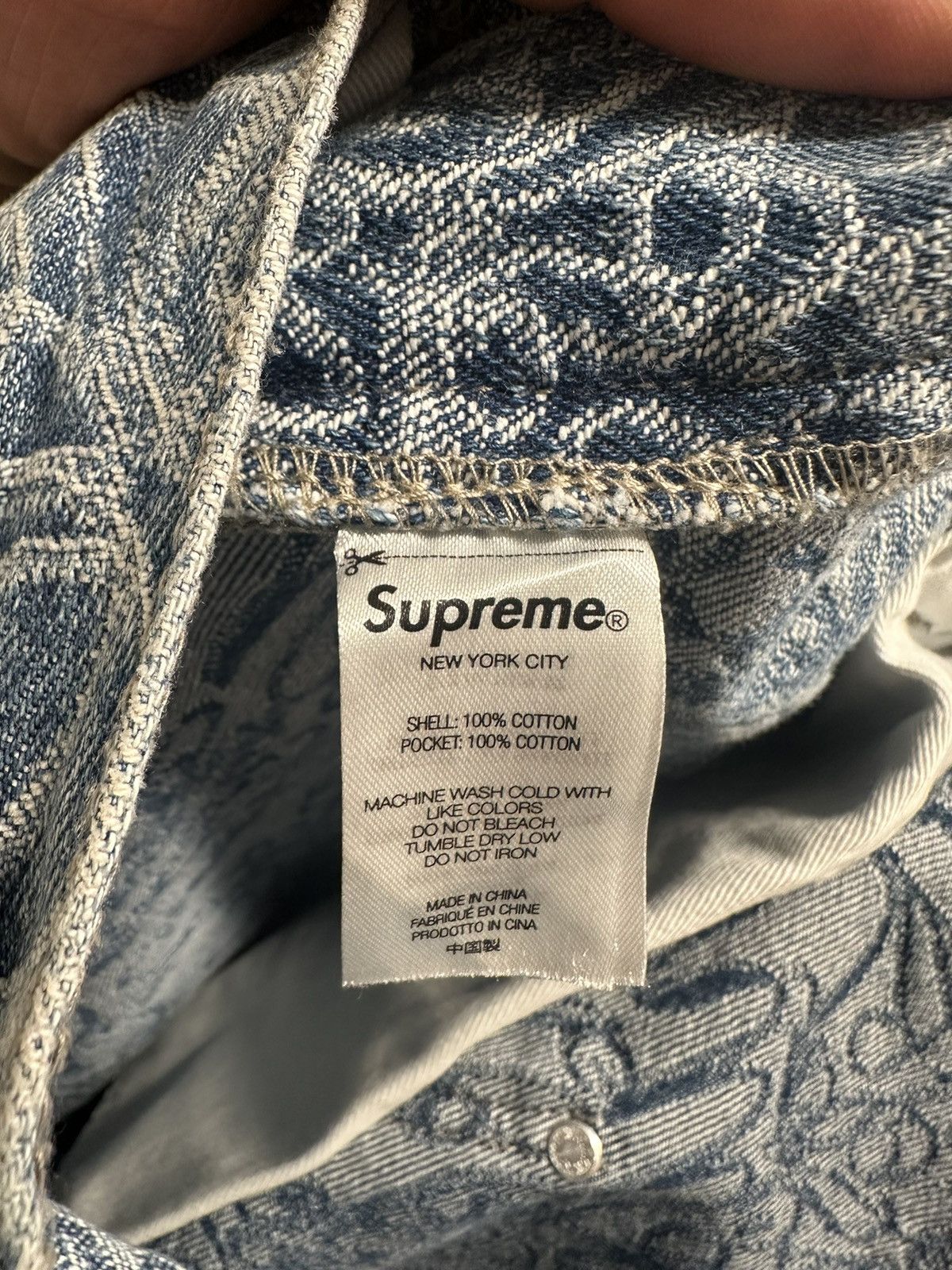 Supreme SUPREME SCRIPT JACQUARD DOUBLE KNEE DENIM PAINTER PANT Size US 32 / EU 48 - 6 Thumbnail