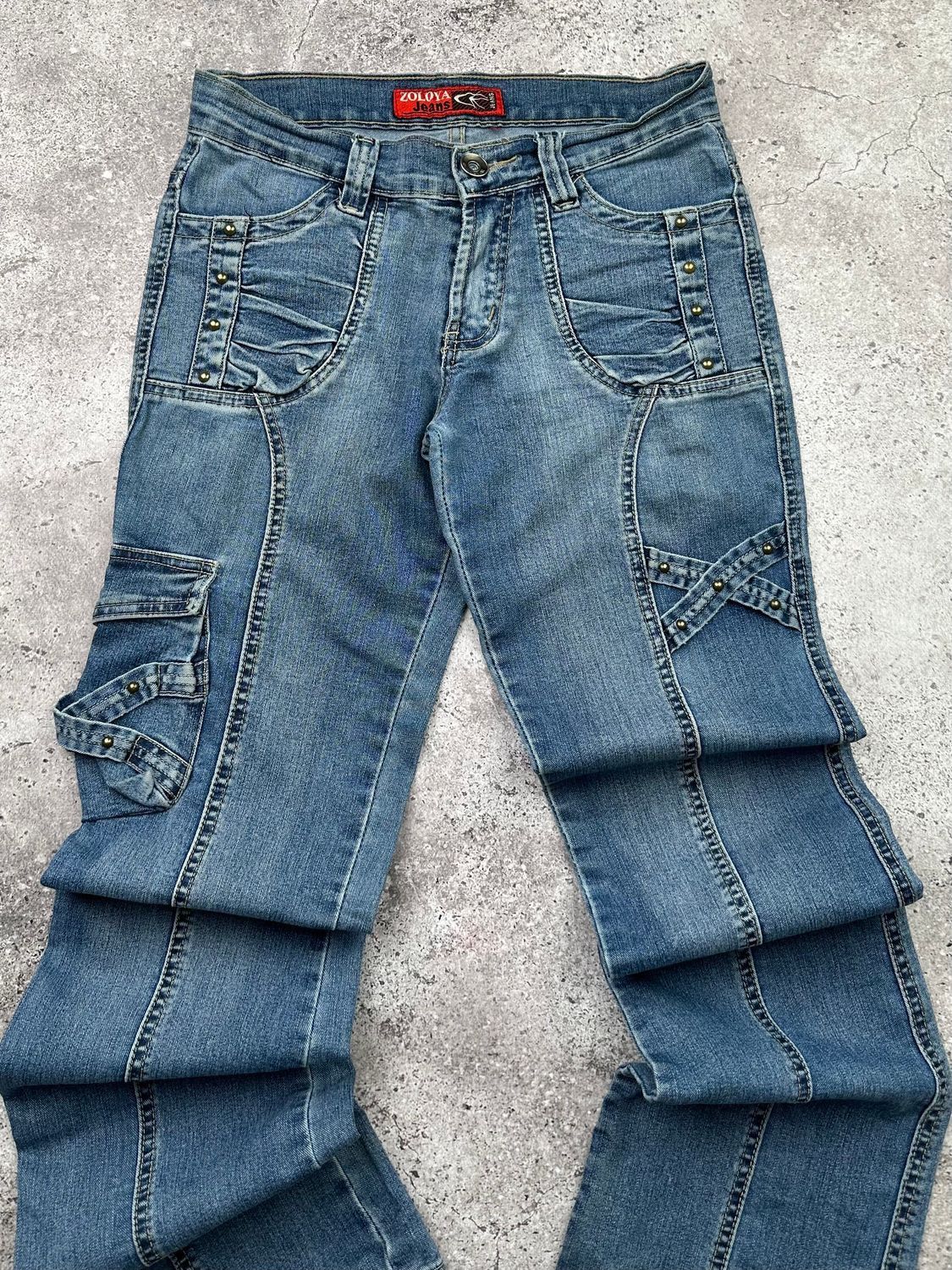 Japanese Brand Vintage Cargo Jeans C457(V568) Size 27" / US 4 / IT 40 - 2 Thumbnail