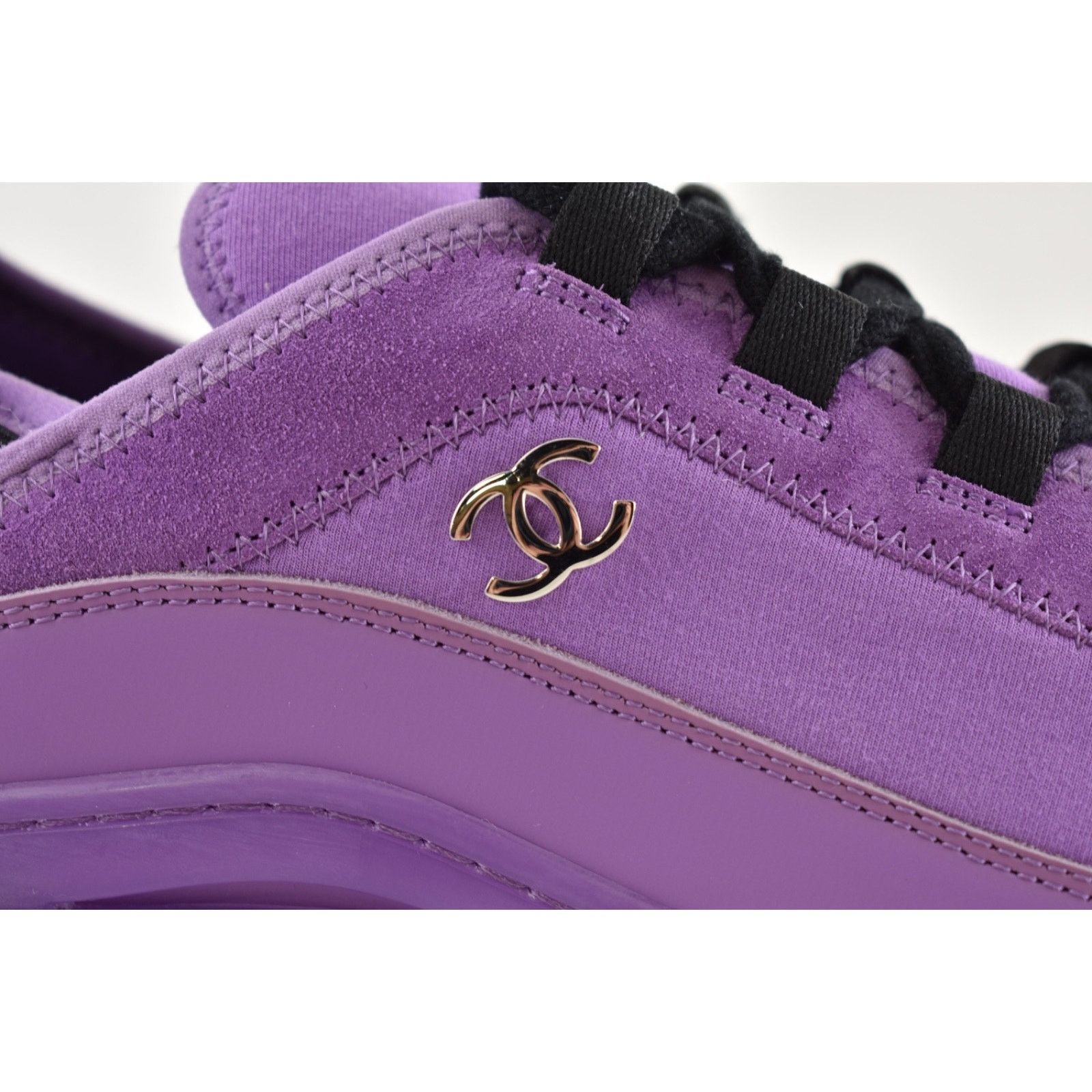Chanel Chanel 20C Mens Purple Black White CC Logo Lace Up Low Size US 11 / EU 44 - 5 Thumbnail