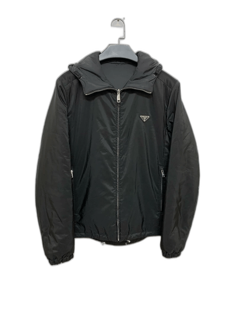 Prada Prada Black Reversible Cotton Jacket Size US L / EU 52-54 / 3 - 1 Thumbnail