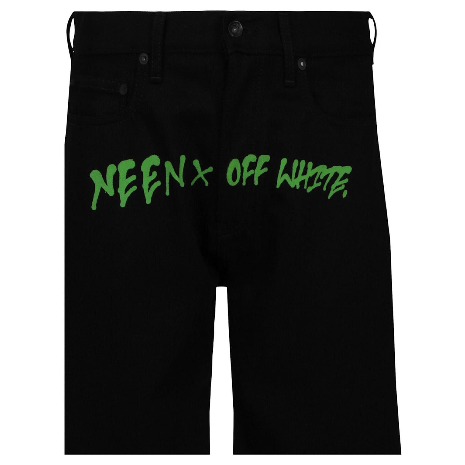 Off-White o1y0225 Logo Denim Pant in Black Size US 32 / EU 48 - 3 Thumbnail