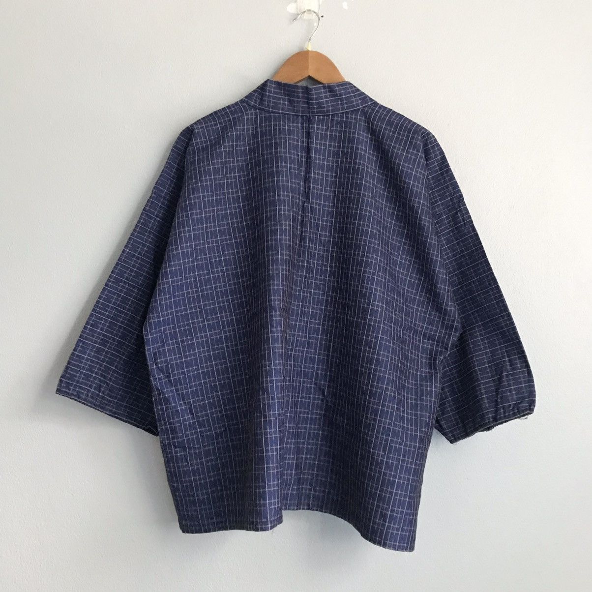 Japanese Brand Vintage kimono over stripes plaid flying coat string closure Size US XL / EU 56 / 4 - 2 Thumbnail