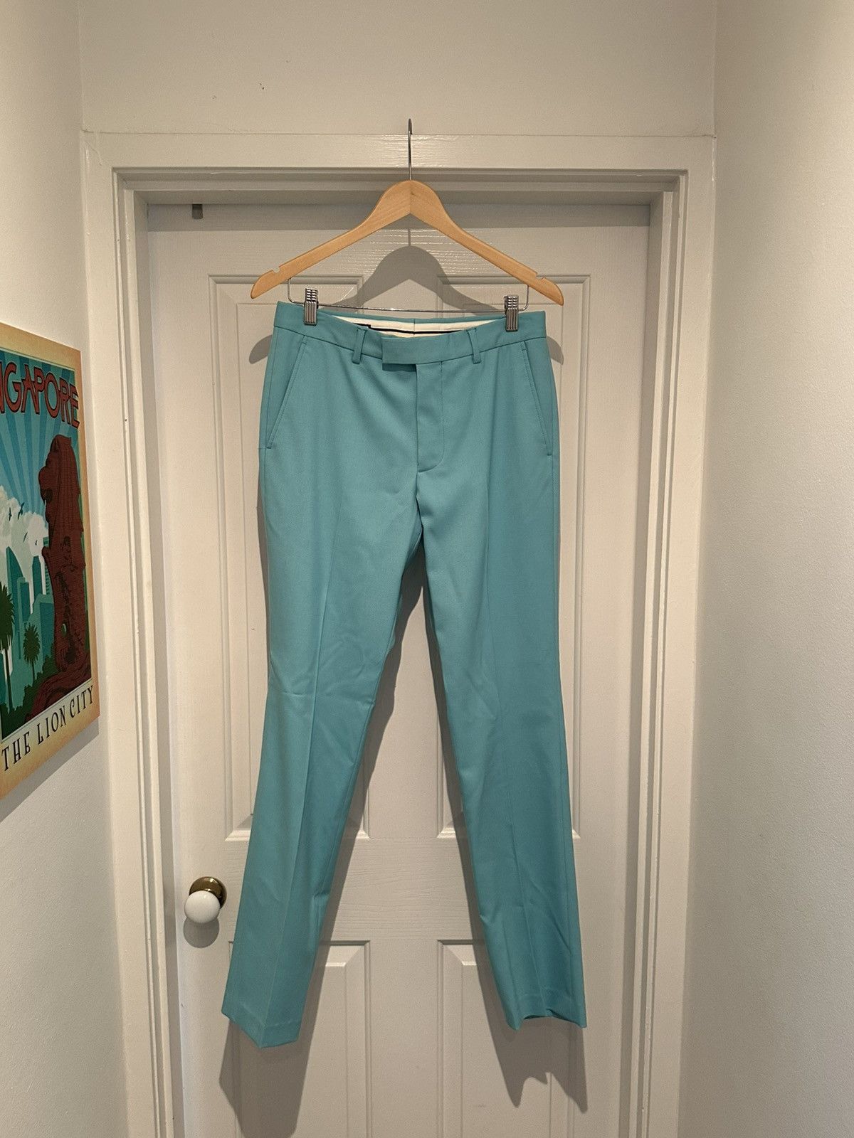 Gucci Rare Gucci Turquoise Trousers as seen on Harry Styles Size US 31 - 9 Thumbnail