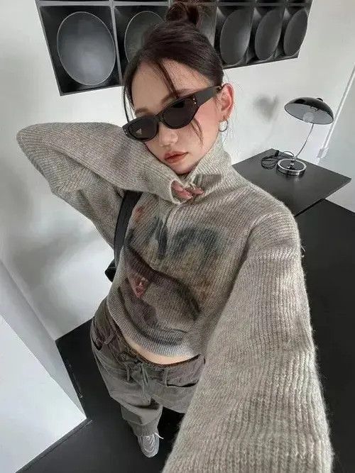 Japanese Brand Vintage Half Zipper Pullover Size ONE SIZE - 3 Thumbnail