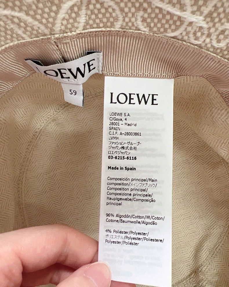 Loewe LOEWE size 59 Embossed Leather Trim Cotton Fisherman Hat Size ONE SIZE - 6 Thumbnail