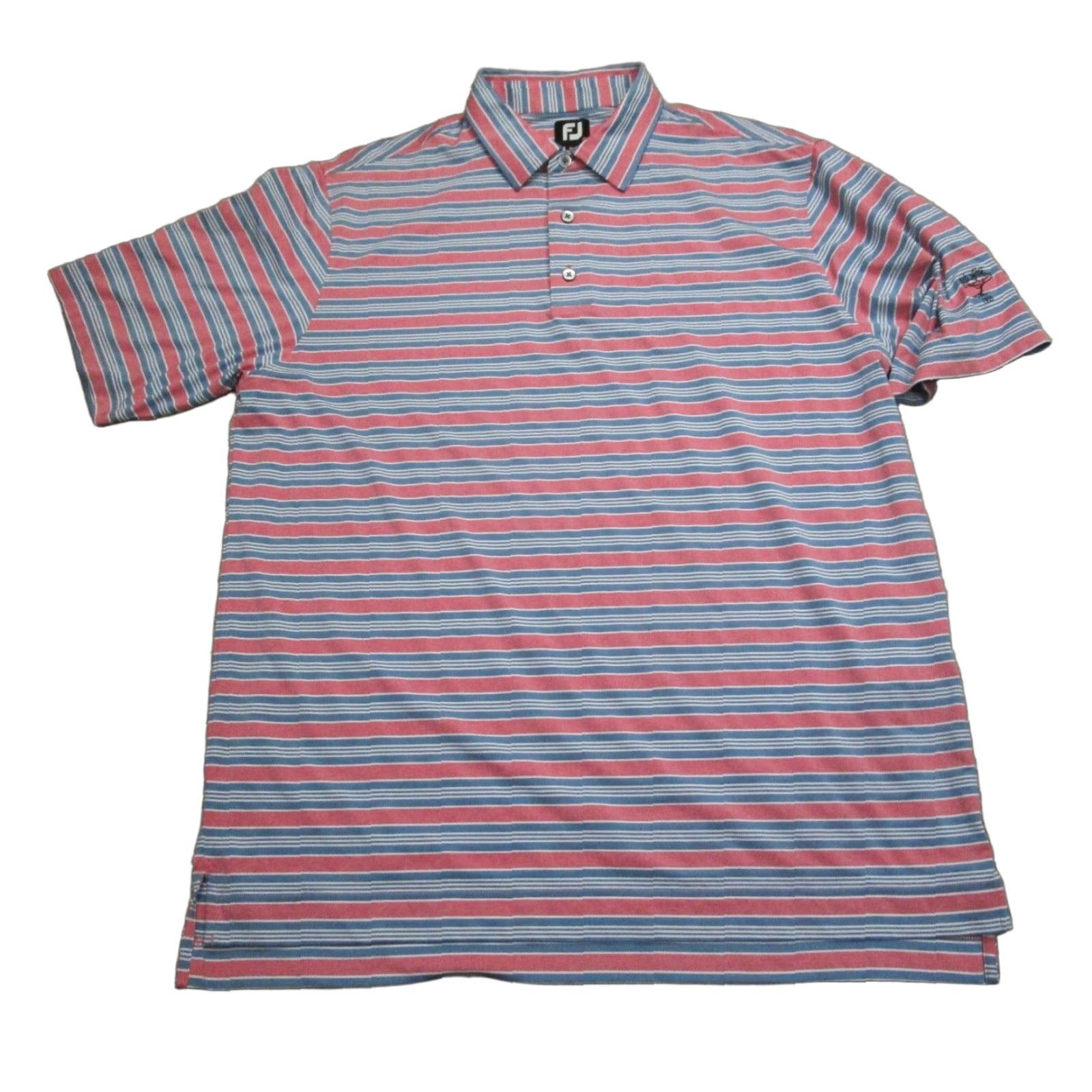 Footjoy FootJoy Polo Shirt Men XL Pink Striped Logo Golf Performance Regular Fit Short Sleeve Polo Size US XL / EU 56 / 4 - 1 Thumbnail