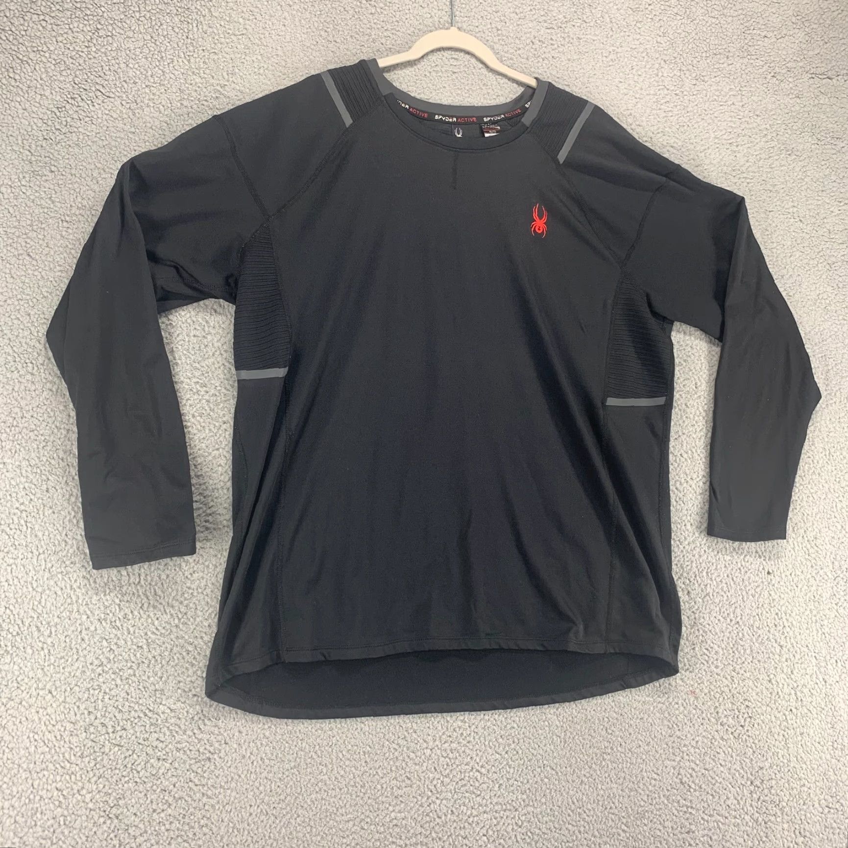 Spyder Spyder Shirt Mens XL Black Long Sleeve Active Stretch Performance Pullover ProwB Size US XL / EU 56 / 4 - 2 Thumbnail