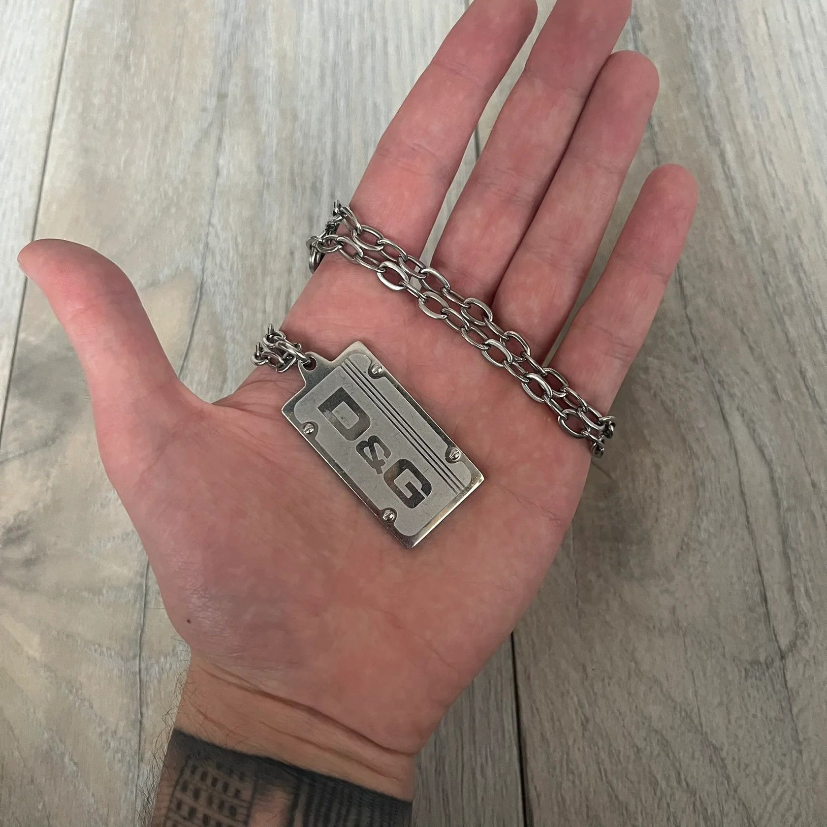 Dolce & Gabbana Dolce & Gabbana DJ0449 Propaganda Dog Tag Necklace Size ONE SIZE - 1 Thumbnail