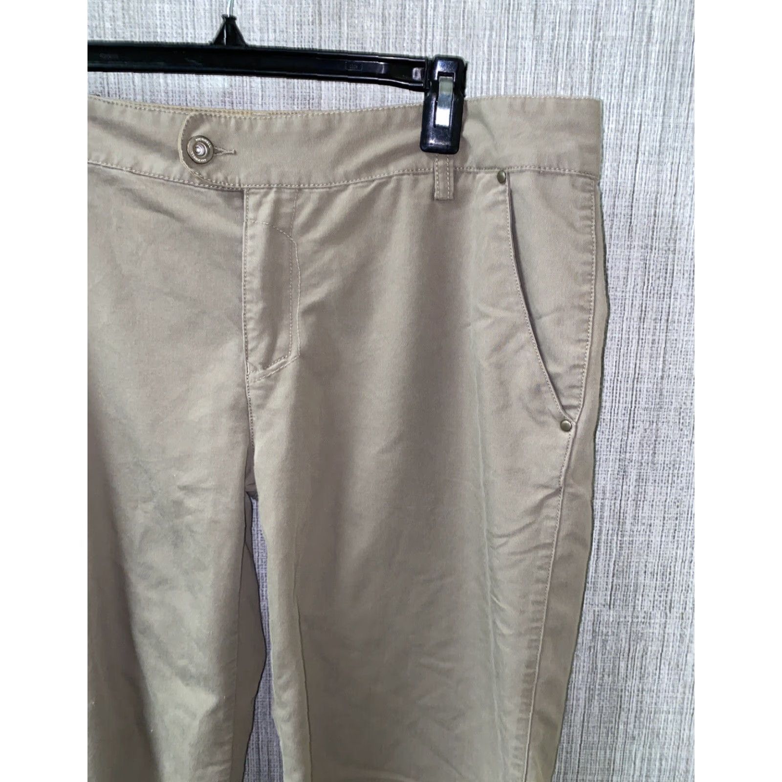 Merrell Merrell Womens Beige Casual Pants 35 In 29.5 In Size 12/12 Regular Mid Rise Cotton/Polyester Flat Front Casual Pants Womens Beige Merrell Size 24" / US 00 / IT 34 - 2 Thumbnail