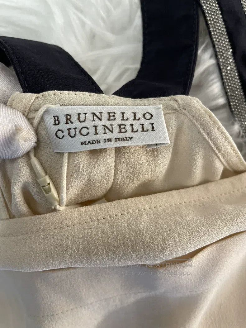Brunello Cucinelli Brunello Cucinelli Beige Beaded Silk Vest Size M / US 6-8 / IT 42-44 - 3 Thumbnail