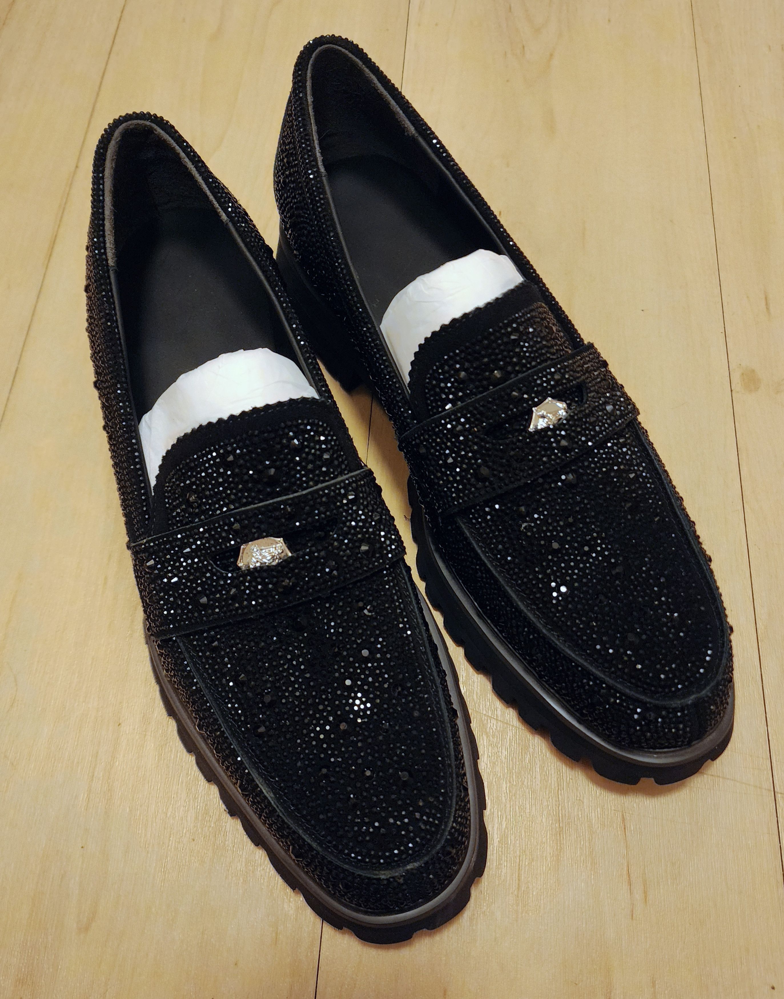 Other Crystal - Embellished Leather Loafers Size 45EU Size US 12 / EU 45 - 8 Thumbnail