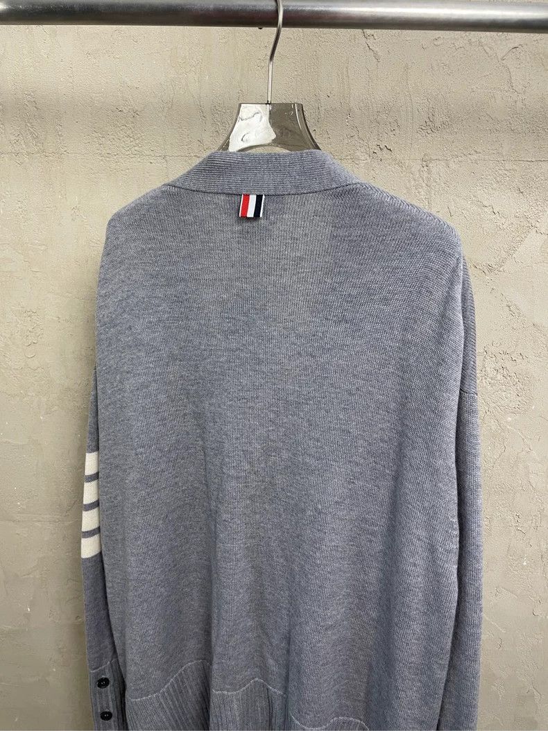 Thom Browne Thom Browne Size 00 Gray four-striped wool cardigan jacket Size US XXS / EU 40 - 4 Thumbnail