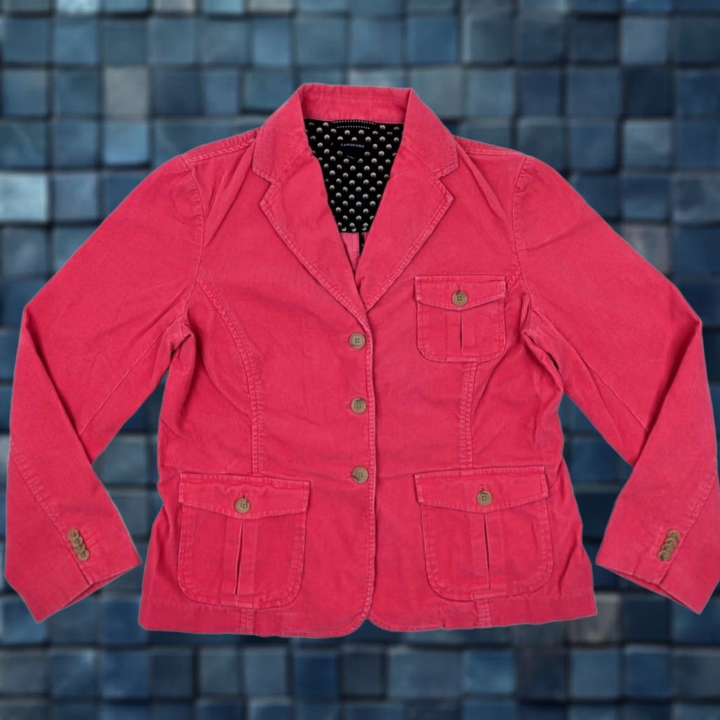 Lands' End Lands' End Pink Trucker Corduroy Coat Jacket Women 14 Button Cotton Coat Corduroy Long Sleeve Casual Size XL / US 12-14 / IT 48-50 - 1 Thumbnail