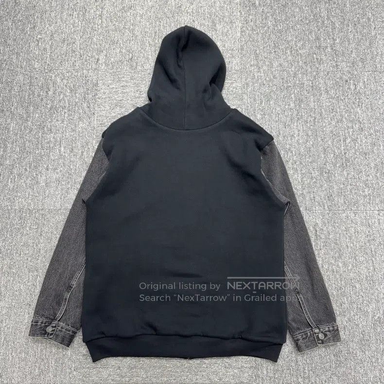 Balenciaga Balenciaga Two-in-One Denim Patchwork Hooded Sweatshirt Size US S / EU 44-46 / 1 - 7 Thumbnail