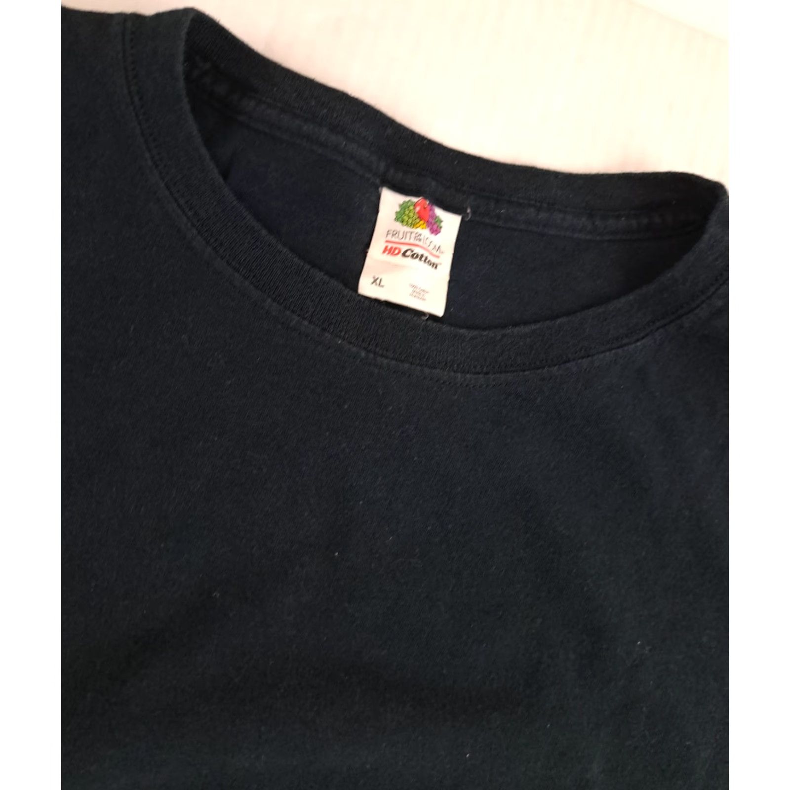 Fruit Of The Loom VINTAGE Fruit of the Loom T-Shirt Black XL Unisex Adults Cotton Short Sleeve Crew Neck Graphic Print 1990s Size US XL / EU 56 / 4 - 3 Thumbnail