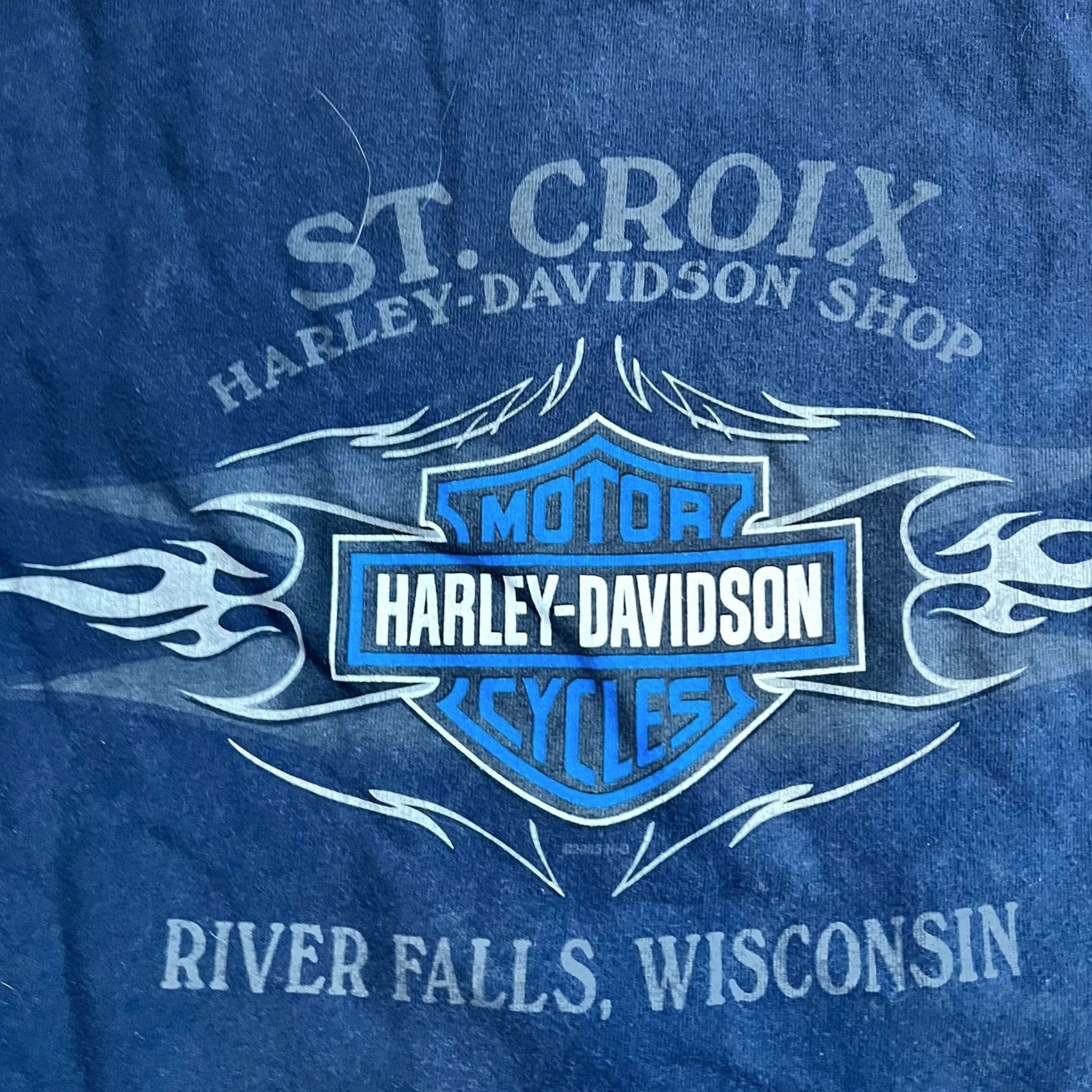 Harley Davidson Harley-Davidson Shirt Mens Large Blue USA Made St. Croix Wisconsin Jester L Tshirt Size US L / EU 52-54 / 3 - 4 Thumbnail