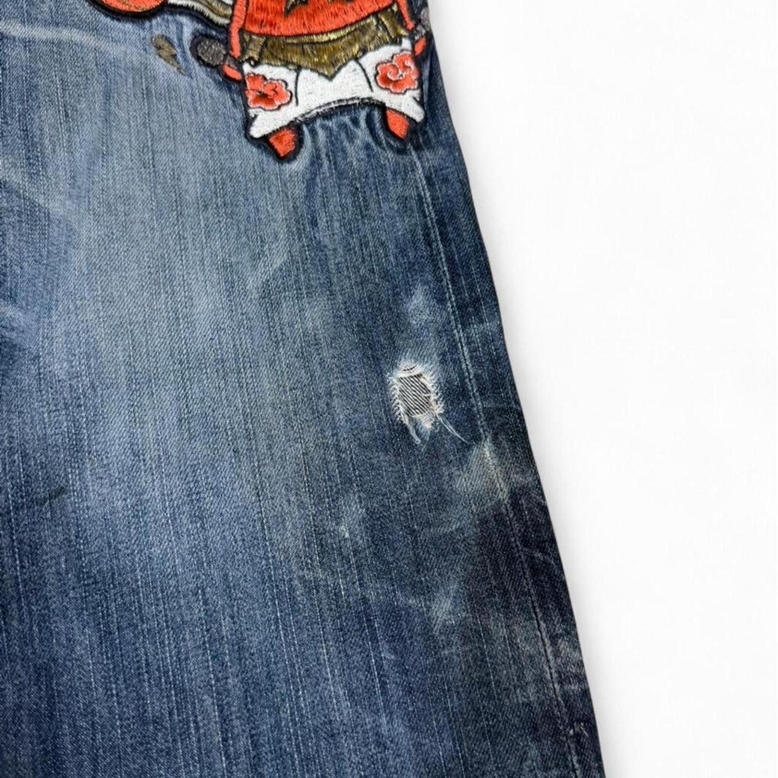 Ed Hardy Japanese Vintage Jizo 👹 unltra rare denim jeans Size US 27 - 6 Thumbnail