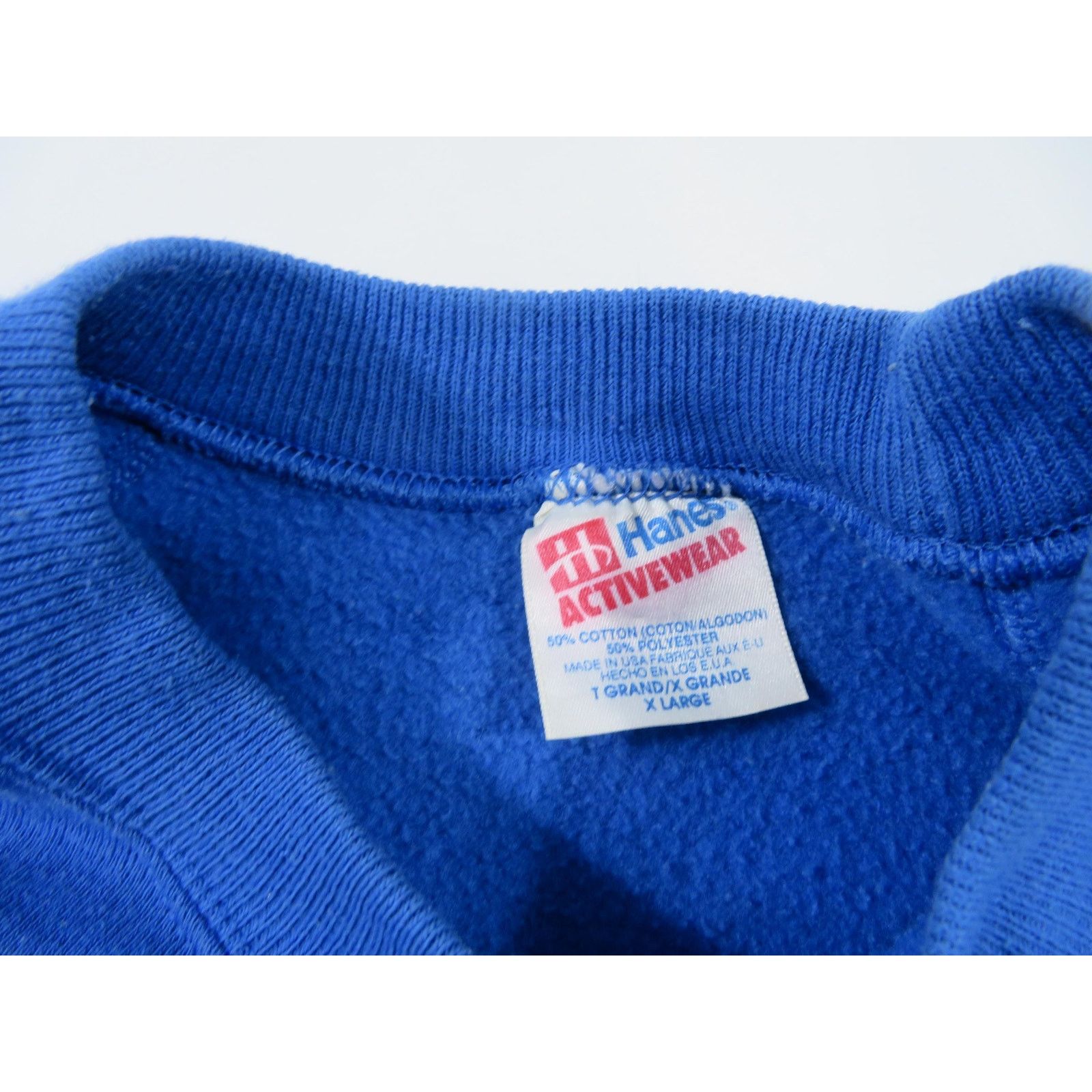 Hanes Arizona Plaid Graphic Sweatshirt Blue Made in USA XL 1990s Size US XL / EU 56 / 4 - 4 Thumbnail