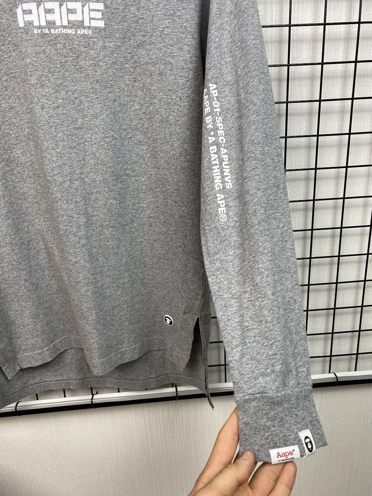 Aape × Japanese Brand Aape Long Sleeve Tee Men’s S Grey By A Bathing Ape T shirt Size US S / EU 44-46 / 1 - 8 Thumbnail