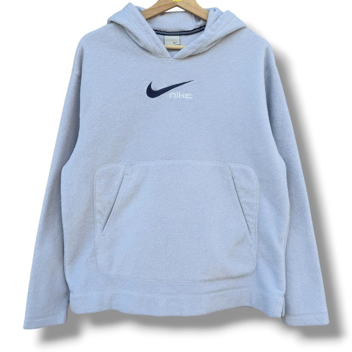 Nike Vintage Y2K Nike Fleece Pullover Hoodie Light Blue Medium Size US M / EU 48-50 / 2 - 1 Thumbnail