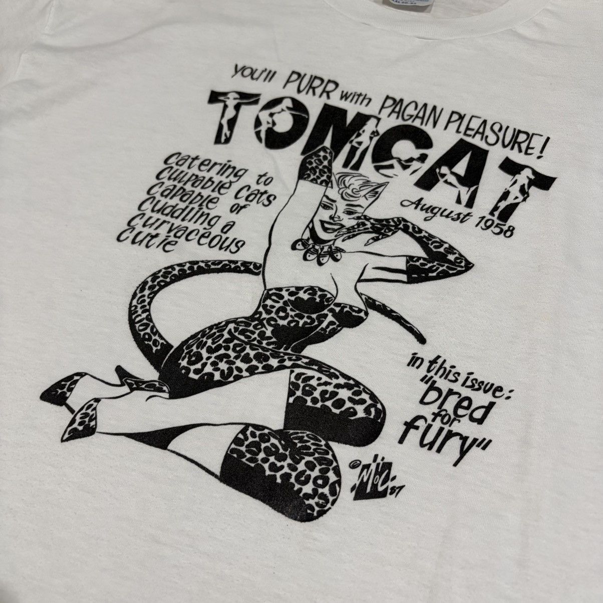 Vintage Vintage 1987 mitch o'connell tomcat magazine t-shirt Size US XXL / EU 58 / 5 - 2 Thumbnail
