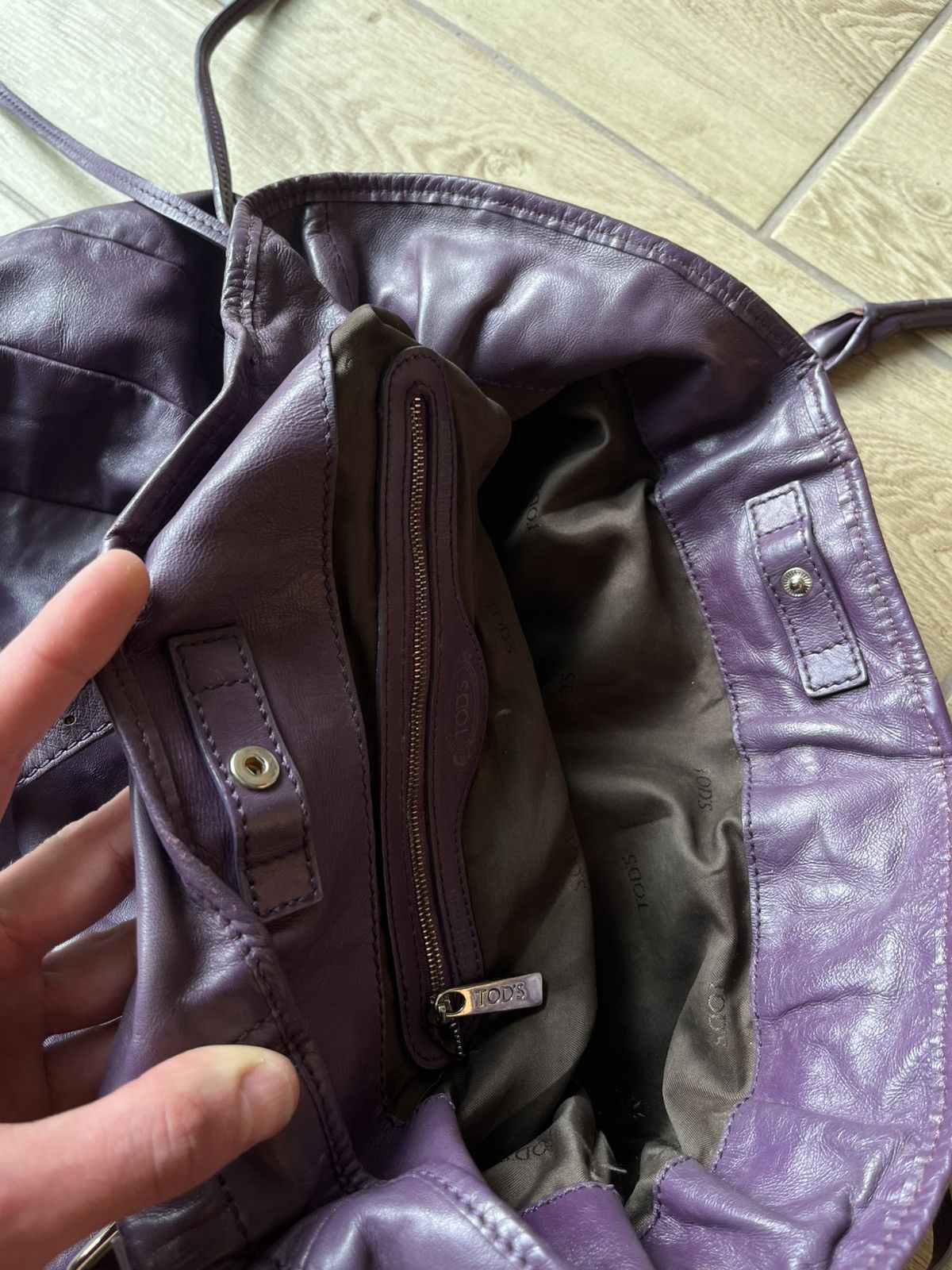 Authentic Tod’s G-Line Tote Bag Full Leather Purple