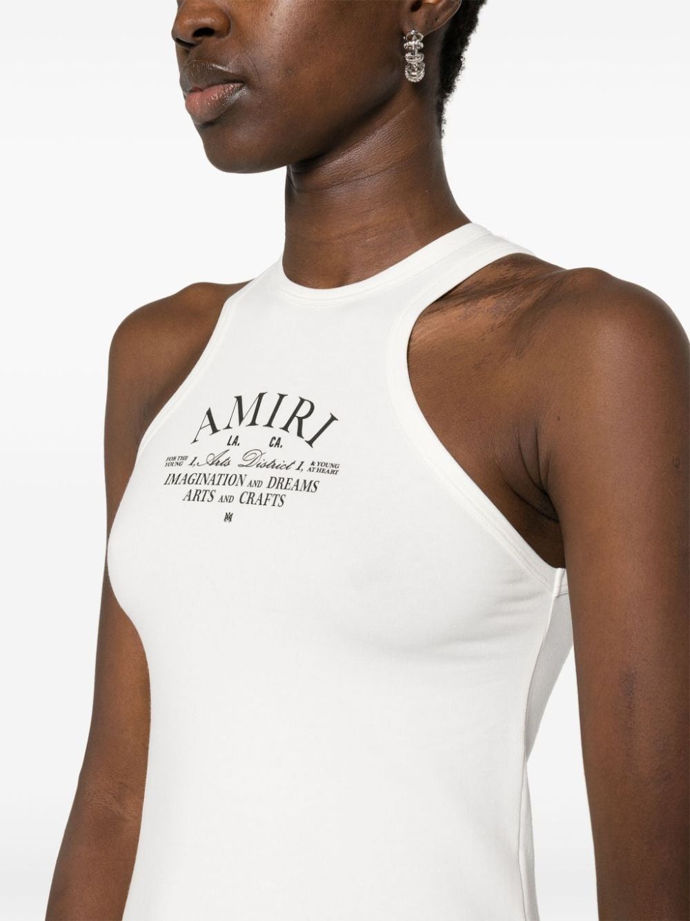 Amiri o1orln1025 Arts District Logo-Print Tank Top in White Size S / US 4 / IT 40 - 5 Thumbnail