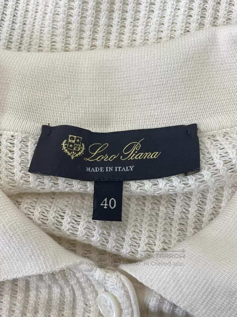 Loro Piana Loro Piana Ivory Ribbed Collar Short Sleeve Top Size XS / US 0-2 / IT 36-38 - 4 Thumbnail