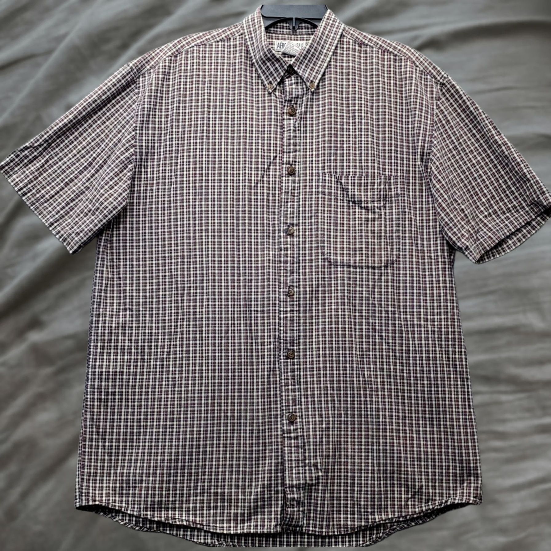 Vintage Aéropostale Shirt Mens M Multi Plaid Cotton Short Sleeve Button-Down Collar Size US M / EU 48-50 / 2 - 1 Thumbnail