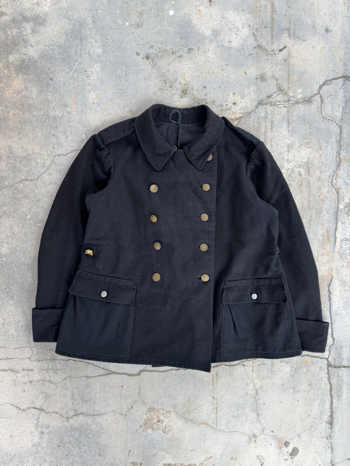 Vintage Vintage 1930s WWII Swiss Peacoat Double Breasted Jacket Size US XL / EU 56 / 4 - 1 Thumbnail