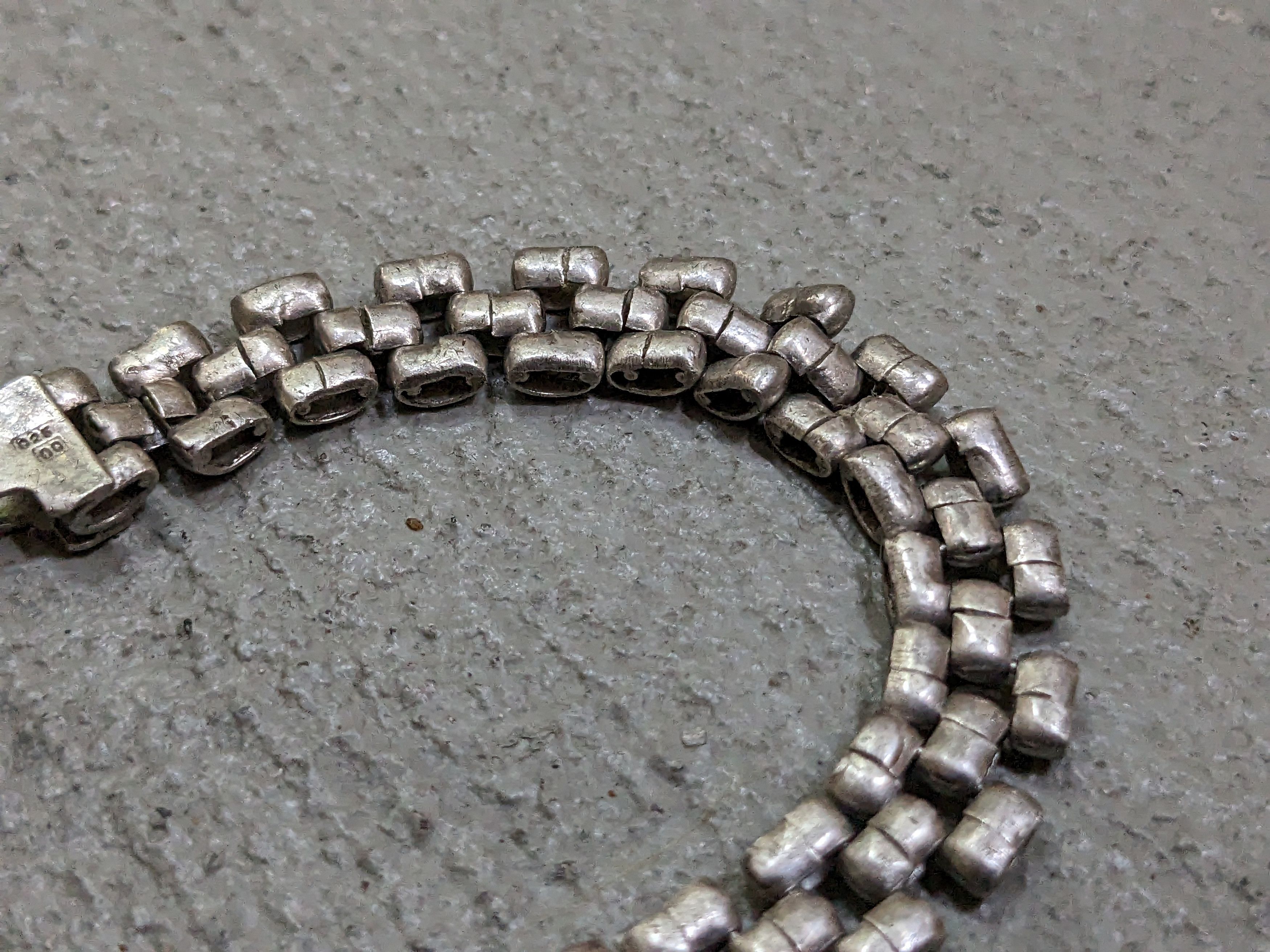 Jewelry Vintage Sterling Silver Bracelet Panther Chain Link 7.25" Size ONE SIZE - 8 Thumbnail