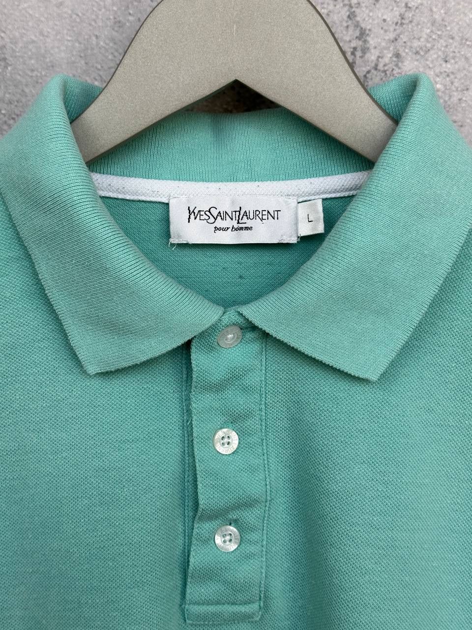 Yves Saint Laurent Yves Saint Laurent YSL Polo Shirt Mint Blue Logo SS Size US L / EU 52-54 / 3 - 10 Thumbnail