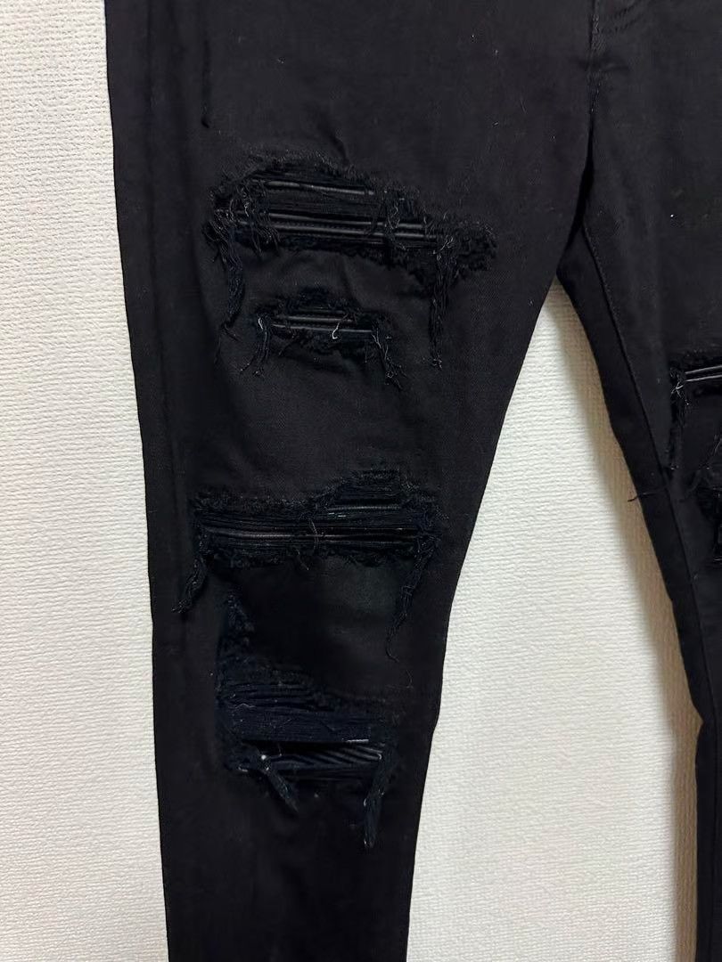 Amiri o1orln1125 Distressed Denim Pants in Black Size US 34 / EU 50 - 4 Thumbnail