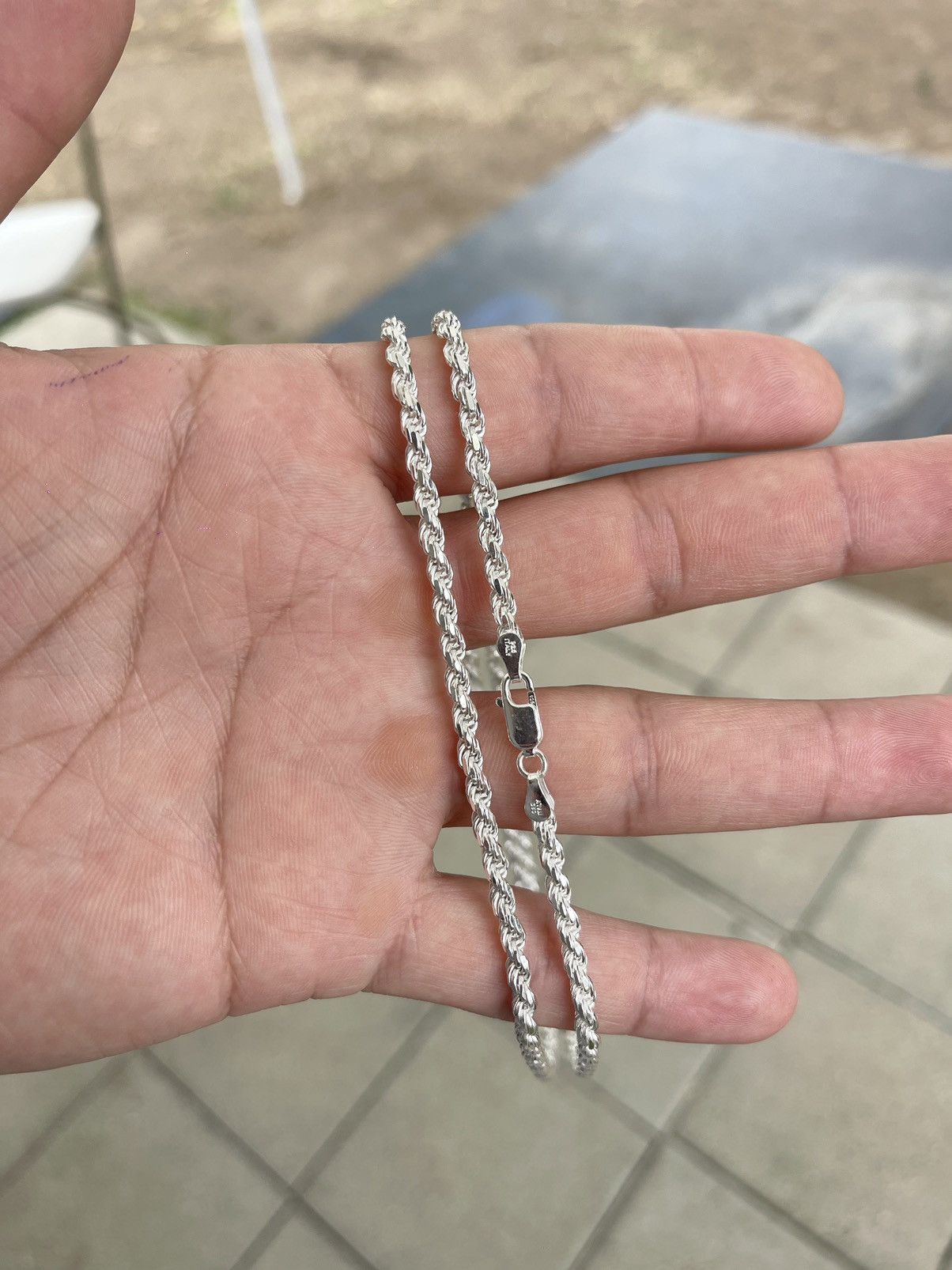 Sterling Silver Silver rope link chain 26” Size ONE SIZE - 7 Thumbnail