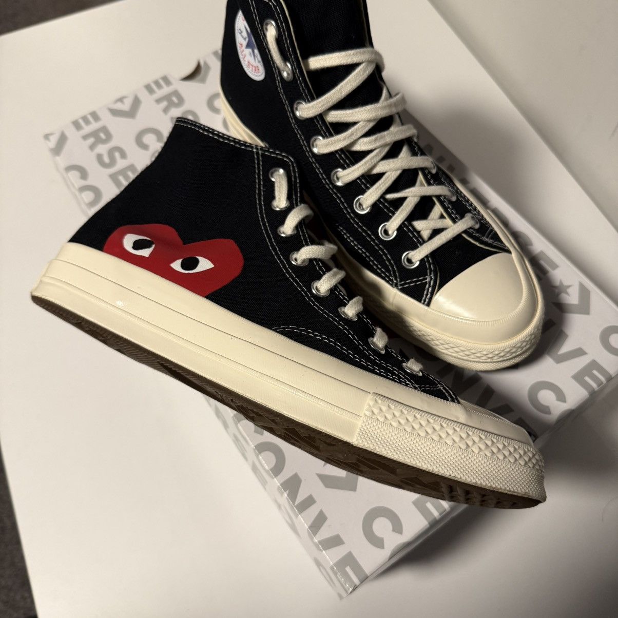 Comme des Garcons Converse Chuck Taylor Hi x CDG Comme des Black Sneakers Size US 10 / EU 43 - 11 Thumbnail