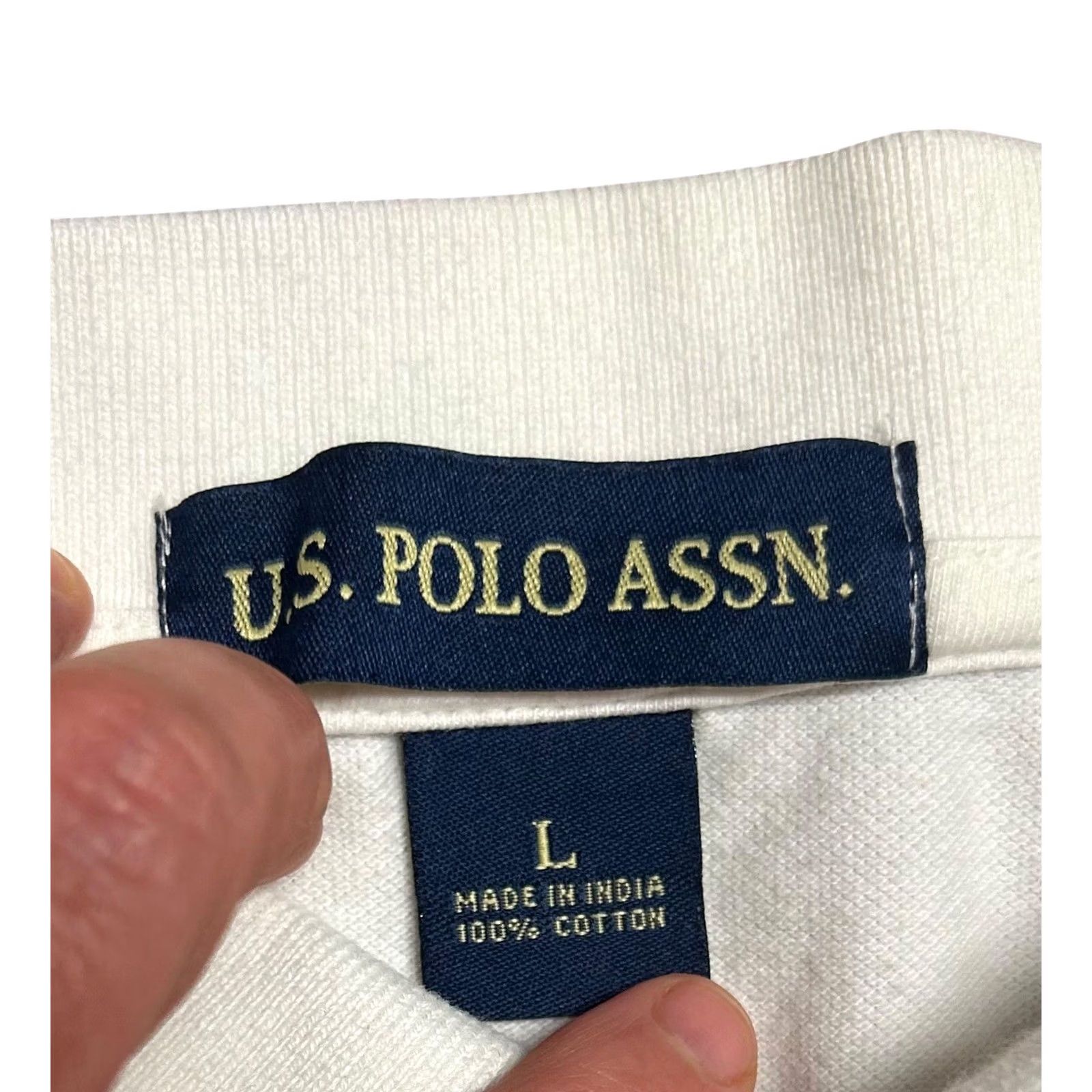 Vintage US Polo Assn Polo Shirt Short Sleeve White Large Womens Golf Polo Shirt Regular Fit 100% Cotton Size L / US 10 / IT 46 - 6 Thumbnail