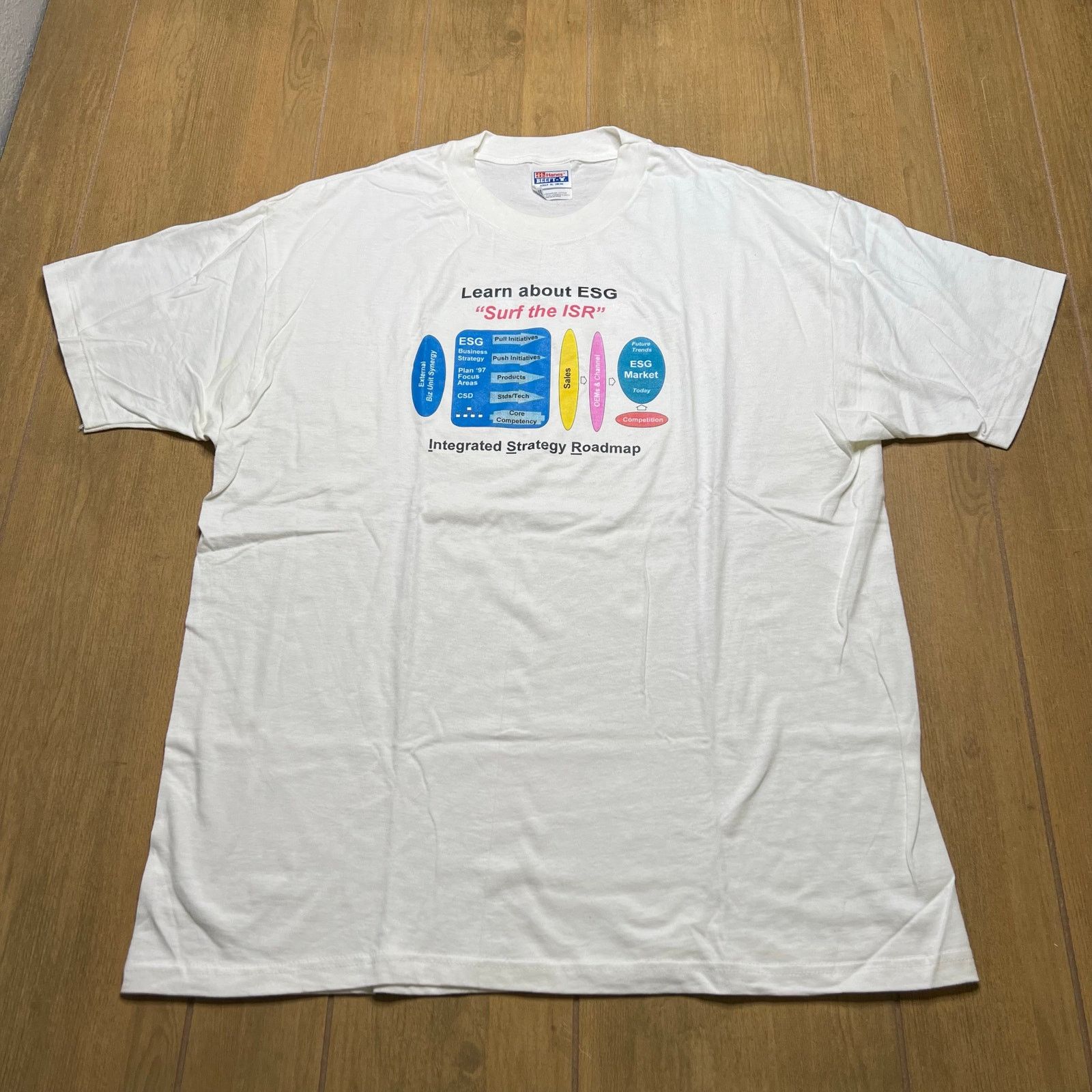 Hanes Vintage Hanes Beefy-T ESG Surf The ISR T Shirt Mens XL 90s Size US XL / EU 56 / 4 - 1 Thumbnail
