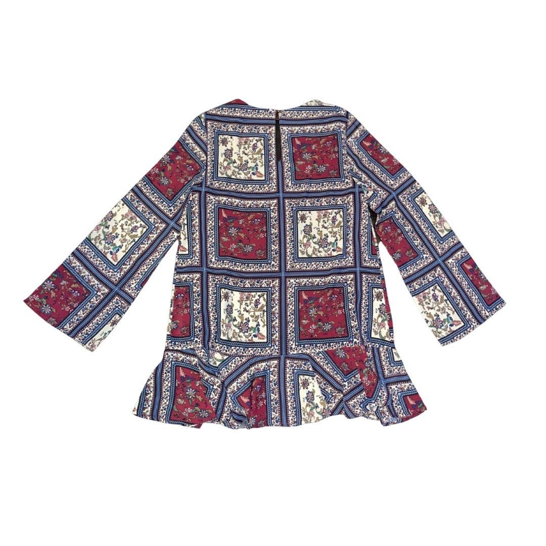 Lulus Multi Print Patchwork Long Sleeve Shift Dress SM Artsy Boho Size S / US 4 / IT 40 - 2 Thumbnail