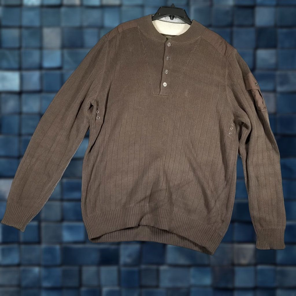 Eddie Bauer VINTAGE Eddie Bauer Sweater Henley Mens Tall Large Brown Utility Pocket Size US L / EU 52-54 / 3 - 1 Thumbnail