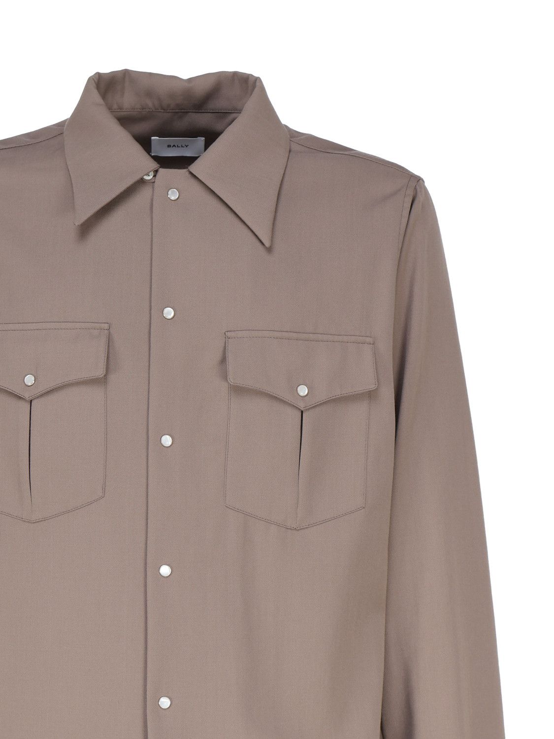 Bally o1y1224 Long Sleeves Shirt With Pockets in Khaki Size US M / EU 48-50 / 2 - 3 Thumbnail