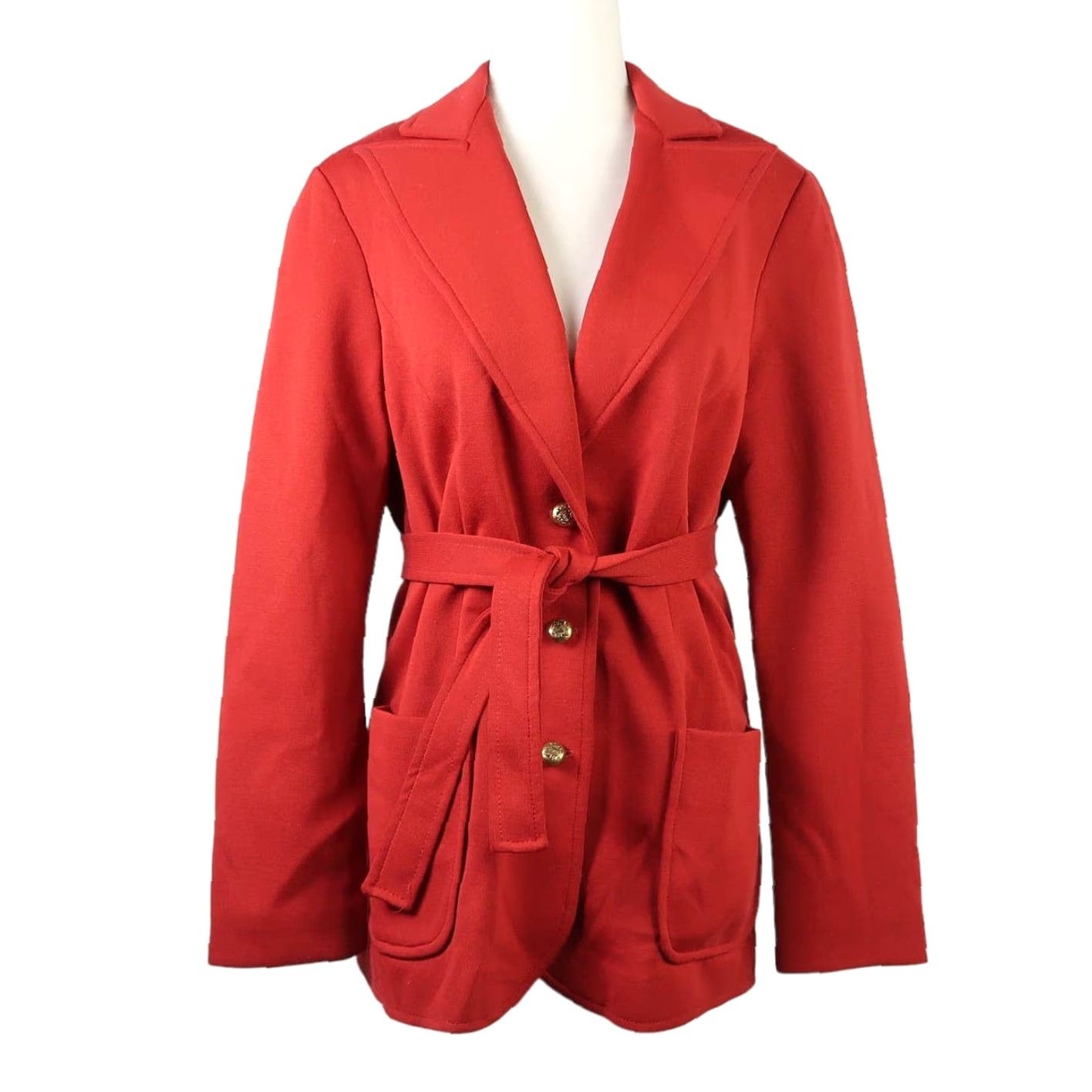 Vintage VINTAGE Alex Colman Blazer Jacket M Ru st Red Belted Button Front Women's 70s Slim Fit Workwear Casual Size M / US 6-8 / IT 42-44 - 2 Thumbnail