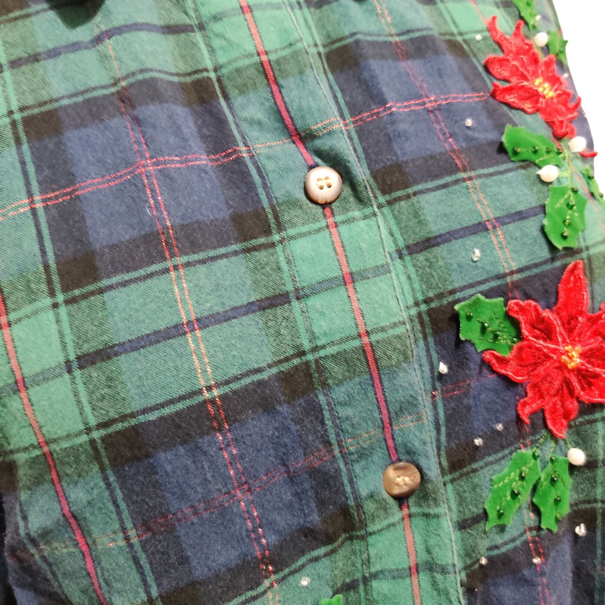 Vintage Vintage Victoria Jones Plus Size 2X Green Plaid Poinsettia B Size XXL / US 16-18 / IT 52-54 - 10 Thumbnail