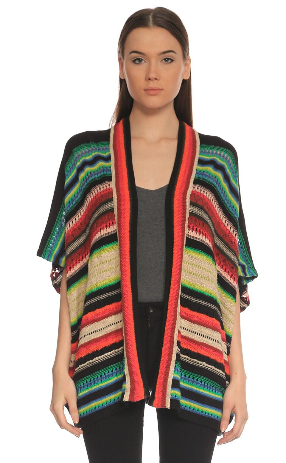 Polo Ralph Lauren Polo Ralph Lauren Striped Western Poncho Cardigan Sweater Size M / US 6-8 / IT 42-44 - 2 Thumbnail