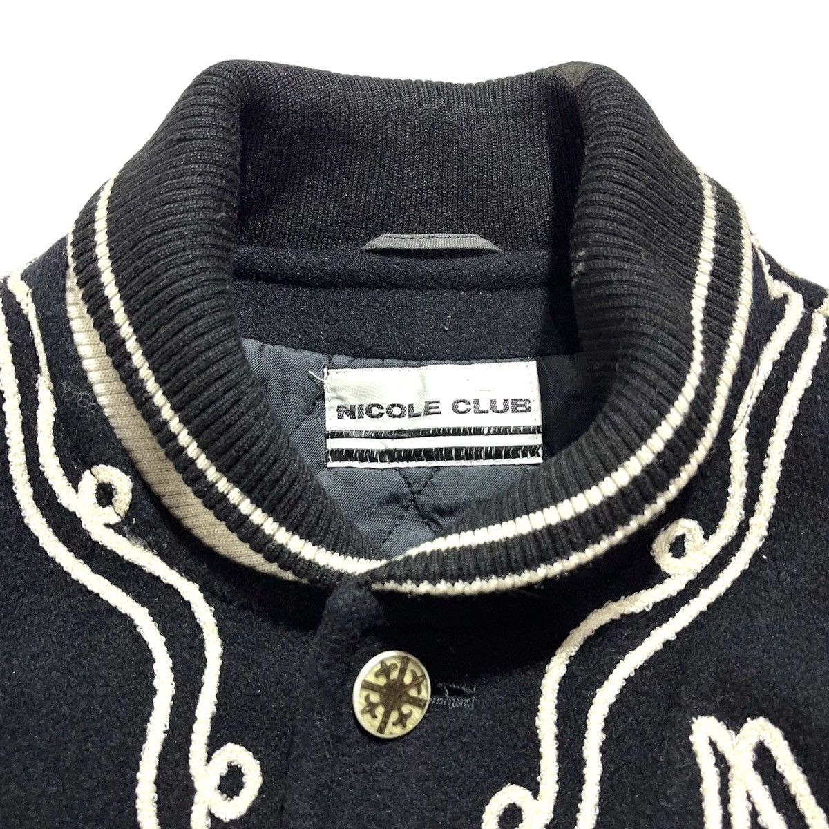 Nicole Club 🔥RARE DESIGN Vintage Nicole Club Wool Leather Vasity Jacket Size US M / EU 48-50 / 2 - 9 Thumbnail