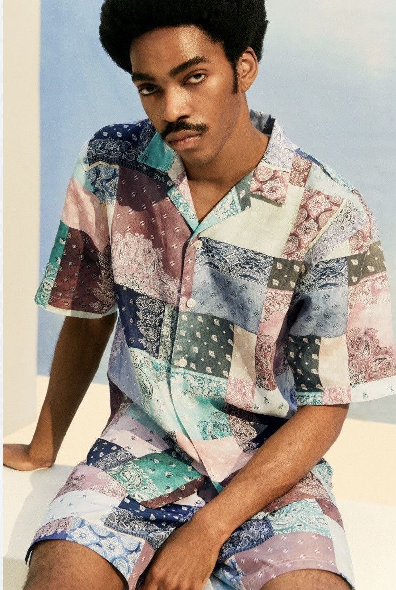 Eton × Fred Segal Patchwork Bandana Linen Resort Shirt Size US XXL / EU 58 / 5 - 2 Thumbnail