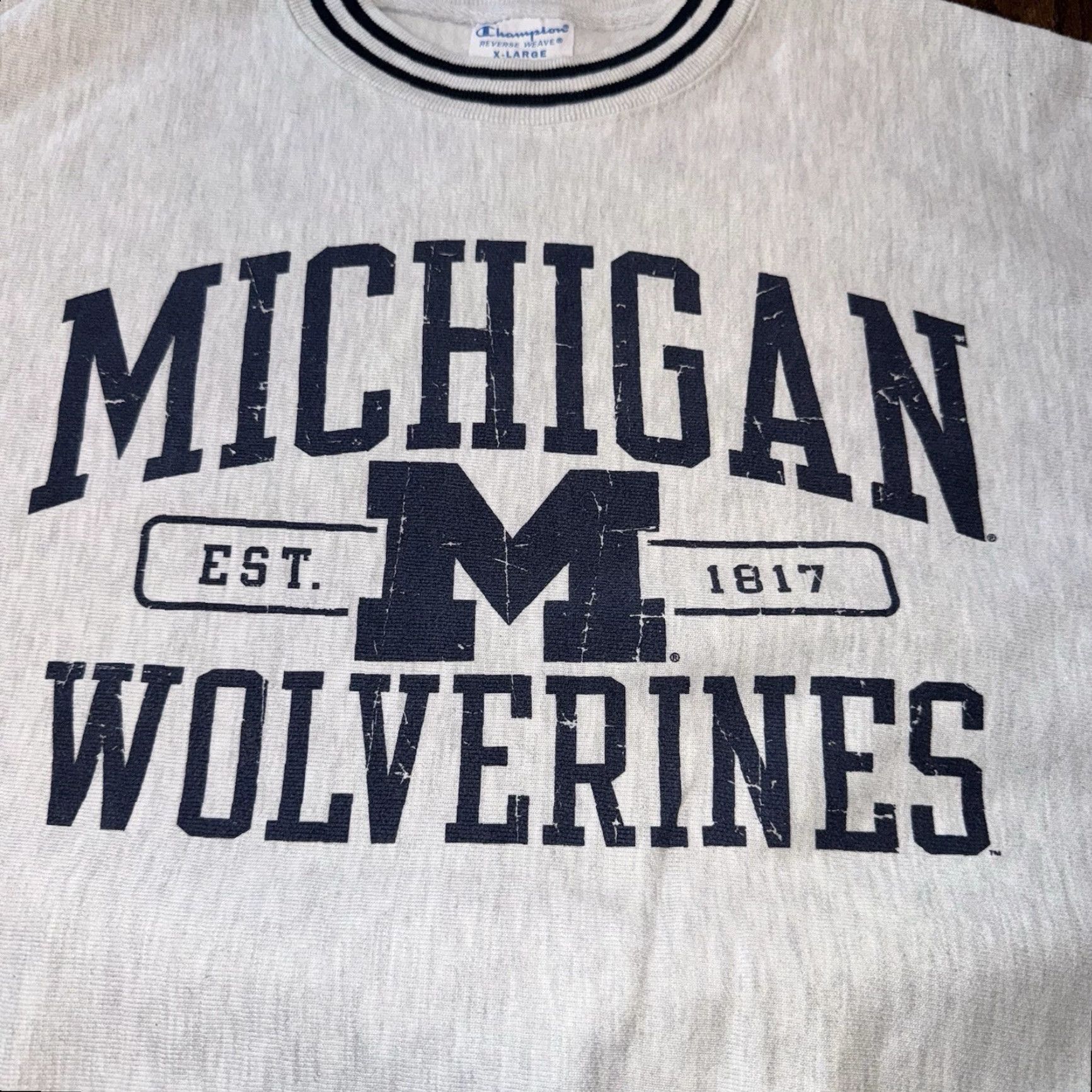 Champion VINTAGE Champion Reverse Weave Crew Neck Sweatshirt XL Michigan Wolverines Size XL Gray Mens Logo Football University College Reversible Sweatshirt Size US XL / EU 56 / 4 - 3 Thumbnail